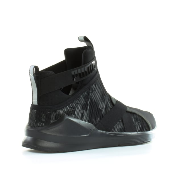 Puma Fierce Strap Swan Black Textile Womens Slip On Trainers 189461 01