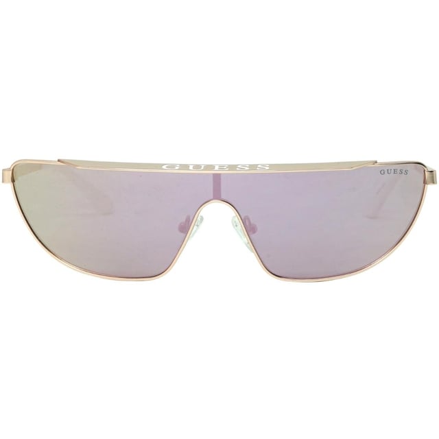 Lunettes De Soleil GUESS Pilote GF0364 - Monture Or Rose, Verres Miroir Rose, Protection UV400