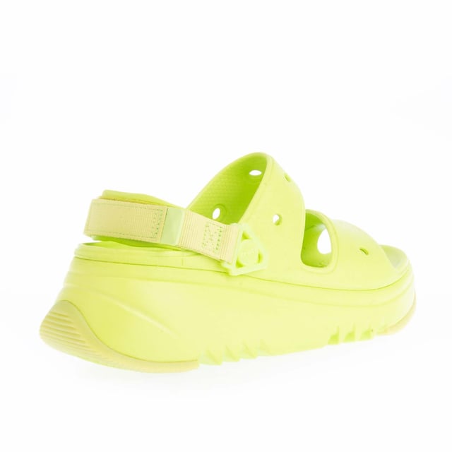 Crocs Hiker Xscape Sandals in lime.- Two-strap Croslite™ upper with heel cushioning is contoured to the foot.- Adjustable mesh heel strap with hook and loop.- Rubber heel and toe for improved traction.- Express your personality with Jibbitz™ Badges (sold separately).- Iconic Crocs Comfort™: Ease. Flexibility. Complete comfort.    - Improved Sawtooth sole.- Ref: 2081813UH