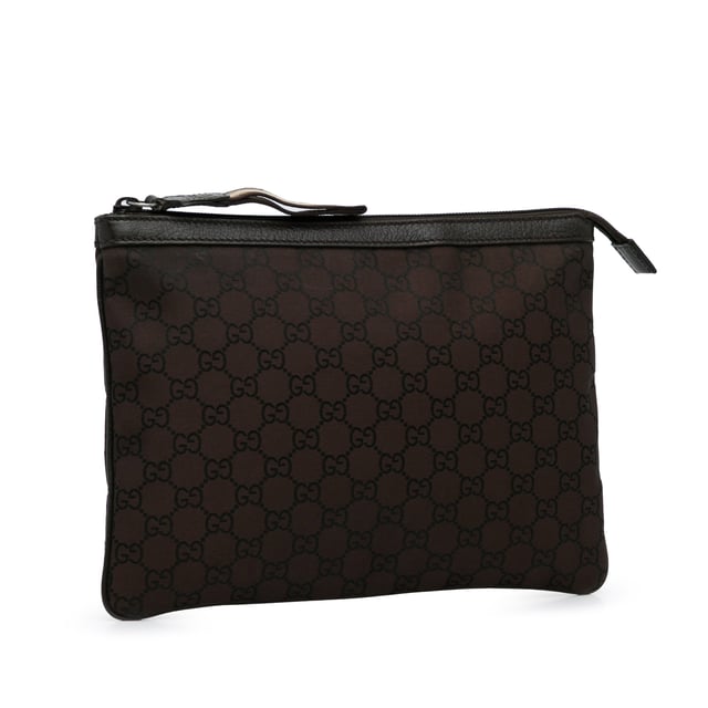 Vintage Gucci GG Canvas Clutch Bag Brown