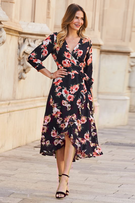 Ruffle hem store midi dress