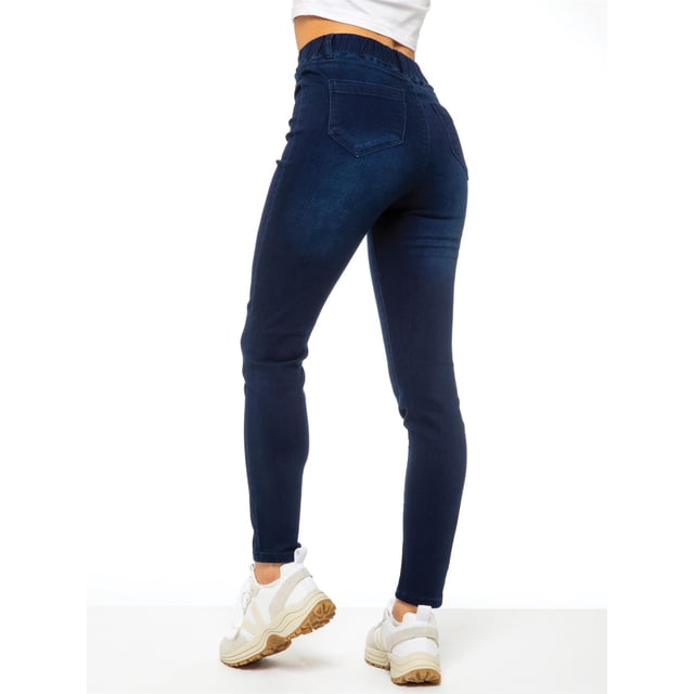 Enzo Womens Skinny Jeggings. Made from premium stretch material fabric for a comfort fit and unrestricted movement. Featuring 2 Back Pockets Belt Loops And Elasticated Waist For Comfort. Ideal for Casual Or Workwear