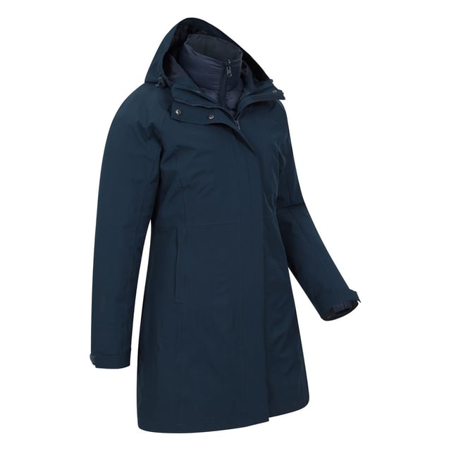 Material: 100% Polyester. Design: Logo, Text. Fabric Technology: Breathable, Waterproof. 3 in 1, Detachable Inner Jacket, Taped Seams. Neckline: Hooded. Cuff: Hook And Loop Strap. Sleeve-Type: Long-Sleeved. Hood Features: Grown On Hood, Toggle Adjuster. Length: Long. Pockets: 2 Side Pockets, Zip. Fastening: Full Zip, Stormflap, Stud. Waterproof Rating: 10000mm. 5000g/m¬≤/24hrs.