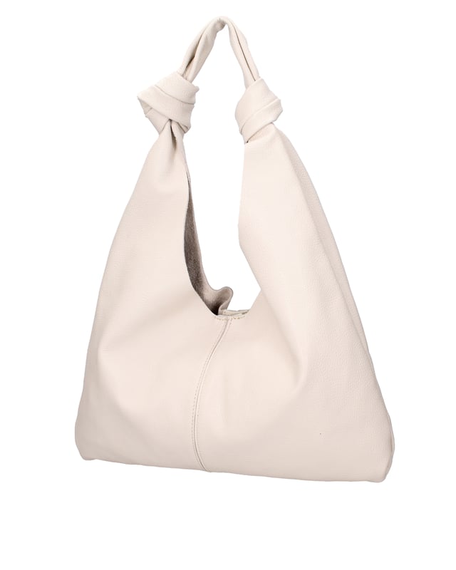 Bolso bandolera para mujer. El cierre es con botón magnético. Los bolsillos internos están ausentes. Los bolsillos externos están ausentes. Falta la correa para el hombro. El mango es de cuero. Hay un compartimento interno. El material exterior es piel auténtica tipo dólar. Internamente está forrado en tejido 70% algodón - 30% poliéster. Medidas: 40x42x2 cm. Hecho en Italia