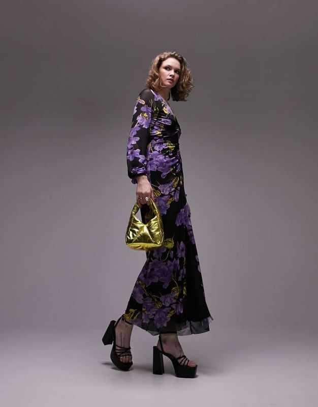 Topshop long floral dress online