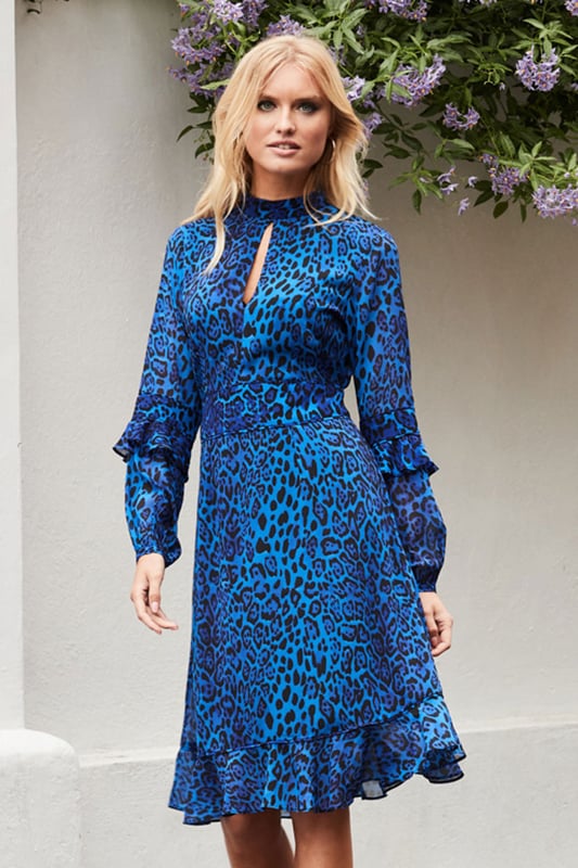 Fit and flare leopard print dress online
