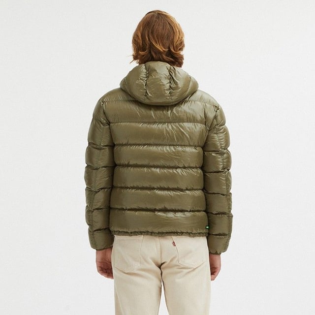 Reversible Goose Down Padded Jacket with Front Zip Closure