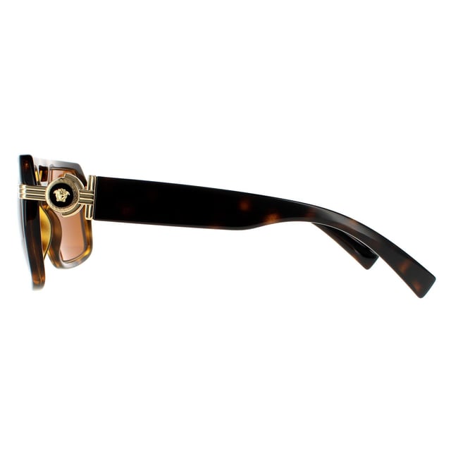 Versace Square Mens Havana Dark Brown Sunglasses