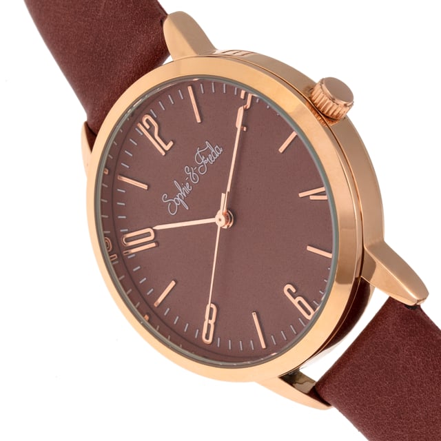 Polished Alloy CaseÂ ; Quartz MovementÂ ; Non-Glare Scratch-Resistant Mineral CrystalÂ ; Logo Engraved Stainless Steel Caseback; Genuine Leather Strap; Logo-Engraved Stainless-Steel Clasp; 36mm Case DiameterÂ ; 3ATM Water Resistance;