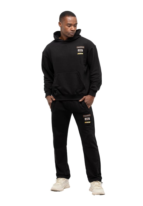 Tom Barron Herren-Trainingsanzug-Set mit besticktem Abzeichen, Oversize