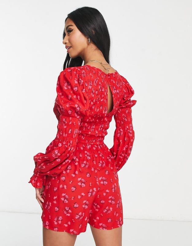 Miss selfridge red playsuit outlet