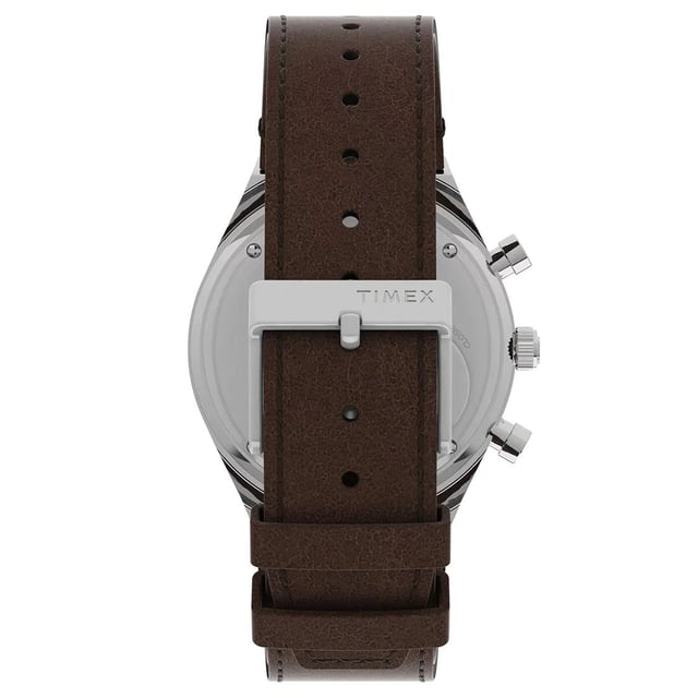Diese Timex Q Diver Chronograph Uhr für Herren ist das perfekte Zeitmessgerät zum Tragen oder Verschenken. Das silberne 40 mm runde Gehäuse in Kombination mit dem komfortablen braunen Lederarmband sorgt dafür, dass Sie dieses beeindruckende Zeitmesser ohne Kompromisse genießen können. Angetrieben von einem hochwertigen Quarzwerk und wasserdicht bis 5 Bar, wird Ihre Uhr weiterhin ticken. Diese klassische Uhr vermittelt ein angenehmes Gefühl mit ihrem Lederband und ist perfekt für jeden Anlass - die Uhr hat eine Kalenderfunktion: Datum, Stoppuhr, 24-Stunden-Anzeige, Tachymeter. Hochwertiges braunes Lederband mit einer Länge von 21 cm und einer Breite von 22 mm, mit einer Schnalle. Gehäusedurchmesser: 40 mm, Gehäusehöhe: 14 mm, Gehäusefarbe: Silber und Zifferblattfarbe: Beige.