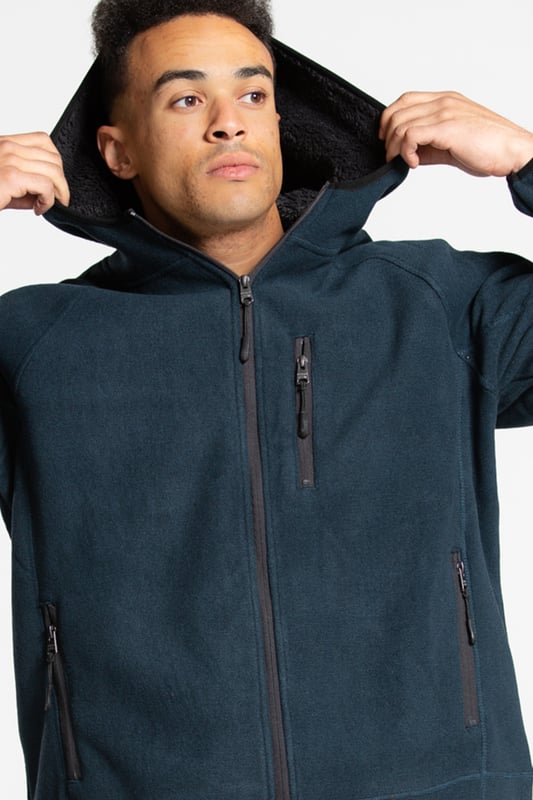 Zip Through Hooded Fleece with Sherpa Lining