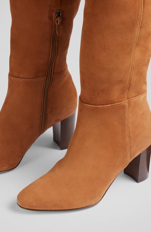 LK Bennett Courtney Knee Boots Dark Tan