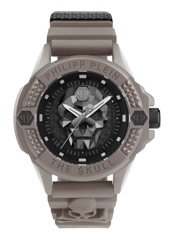 This Philipp Plein The $kull Ecoceramic Analogue Watch for Men is the perfect timepiece to wear or to gift. It's Taupe 44 mm Round case combined with the comfortable Taupe Silicone watch band will ensure you enjoy this stunning timepiece without any compromise. Operated by a high quality Quartz movement and water resistant to 5 bars, your watch will keep ticking.
