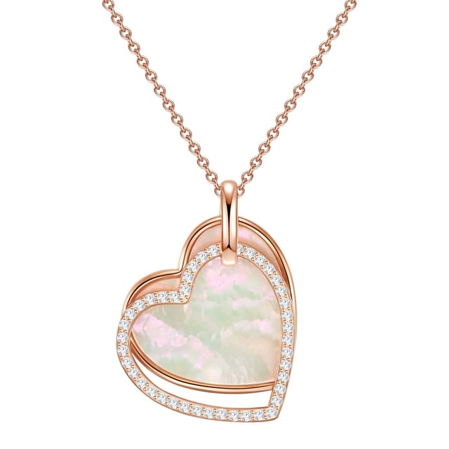 Are you looking for a romantic accessory with a touch of glamor? Then you are right with this chain of the Rafaela Donata label. The highlight is the duet of filigree hearts - a flat with shimmering mother -of -pearl, the other as a harmonious contrast in the cutout look with sparkling zirconia crystals in the brilliant cut. Both supporters are made of 925 sterling silver and refined with a feminine rosé gilding. The delicate anchor chain is also made of rose -gilded sterling silver. Thanks to the extension piece with a carabiner closure, the chain can be quickly and easily adjusted to the right length.
