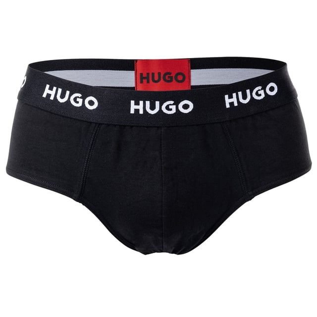 Classic briefs for men by the brand HUGO. Comfortable logo waistband. Made from soft stretch cotton. In an advantageous three-pack.