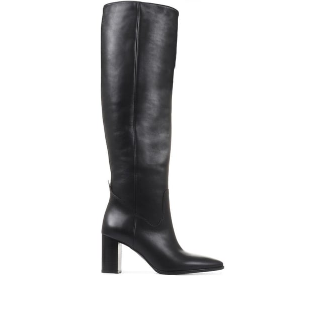 Our Lilyana over the knee boots embody elegance and effortless glamour. Crafted from soft, glossy leathers, Lilyana is poised on a stacked heel and imagined with a striking pointed toe. Fully leather lined for a comfortable fit, this pull-on silhouette offers instantaneous wear. Wear with confidence, style Lilyana with skinny jeans or a mini skirt to switch up your regular rotations.