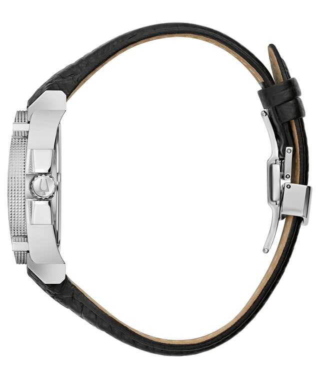This Bulova Precisionist Icon Analogue Watch for Men is the perfect timepiece to wear or to gift. It's Silver 40 mm Round case combined with the comfortable Black Leather watch band will ensure you enjoy this stunning timepiece without any compromise. Operated by a high quality Quartz movement and water resistant to 10 bars, your watch will keep ticking. This high quality watch is an incredible eye-catching Men's watch This Analogue watch has a calendar function: Date , Luminous Hands and Luminous Numbers This high quality watch is an incredible eye-catching Women watch The Analogue watch has a Swiss Made movement Case diameter: 40 mm,case thickness: 13 mm, case colour: Silver and dial colour: Black