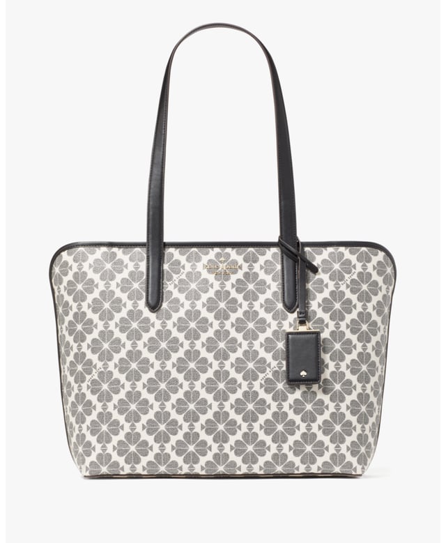Spade Flower Spade Flower Pvc Tote, Front Slip And Back Zip Pockets,  Length: 14.00 Cm,  Width: 29.50 Cm,  Height: 34.50 Cm