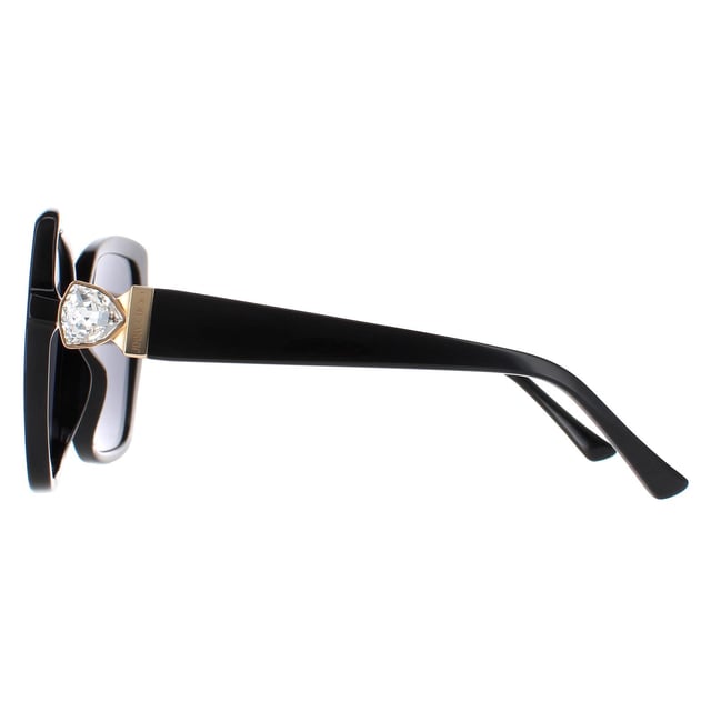 Jimmy Choo Square Womens Black Grey Blue MANON/G/S  Sunglasses are a stylish square frame, enhancing your facial features while providing optimal sun protection. The high-quality acetate material used in their construction ensure durability and comfort, making them the ideal companion for both everyday wear and special occasions. The Jimmy Choo logo features on the slender temples for brand authenticity.