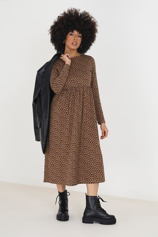 Tan smock dress best sale