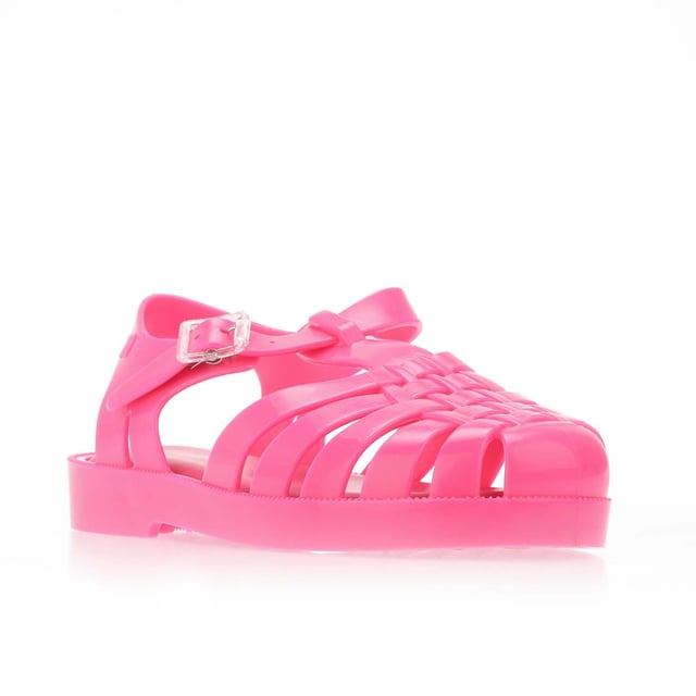 Girls Mel Possession Jelly Sandals in pink.- Adjustable pin-buckle ankle strap.- Slip on fastening.- T-bar straps.- Logo printed at padded footbed.- Vinyl Upper Acrylic Sole.- Ref: 32409AJ874