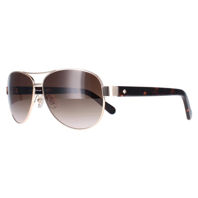Kate Spade Aviator Womens Gold Havana Brown Gradient Dalia 2/S  Sunglasses are a stylish aviator frame, crafted from high-quality metal, ensuring durability and a comfortable fit. The Kate Spade logo features on the slender temples for brand authenticity.