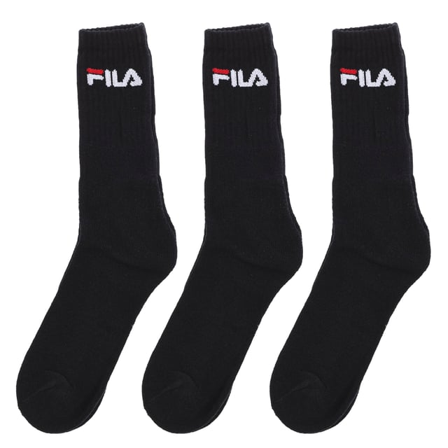 The Fila F9505 unisex tennis socks are a classic and versatile option for tennis lovers and those looking for comfort in their sporting activities.
 The Fila F9505 tennis model is a basic sock designed to provide comfort and support during tennis sessions or other sports activities.
 High-top socks.
 It is made with high quality materials that guarantee durability and resistance.
 The Fila F9505 tennis socks are designed with athletes in mind and meet the brand's quality standards. The 3-pack of socks gives you the convenience of having several pairs at your disposal, so you always have clean socks ready to wear during your sports activities.
 Composition: 65% Cotton; 34% Polyester; 1% Elastane
 Care:
Machine wash at maximum 30º.
 Do not use bleach.
 It does not allow the use of a dryer.
 It does not allow the use of an iron.
 Do not dry clean.