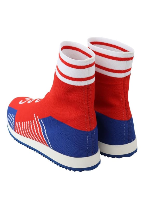 Dolce & Gabbana Men's Blue Red Sorrento Logo Sneakers Socks Shoes