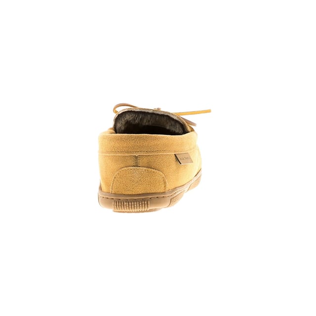 Hush Puppies Mens Ace Slip On Leather Slipper (Tan) Real suede upper. Faux fur lining and sock. Soft, flexible, hard wearing indoor/outdoor sole. Memory foam comfort sock. Gift boxed.