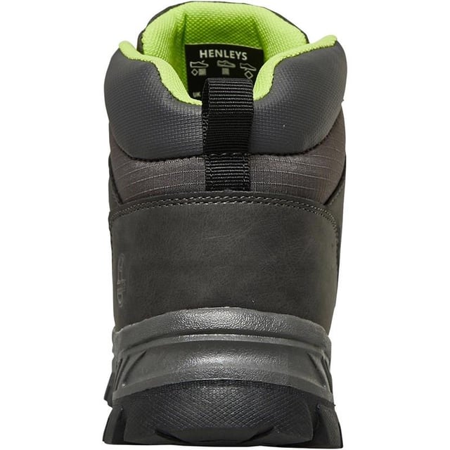 Product Detail:
Henleys mid profile lace up boots.
Branding to the tongue and side.
Synthetic and textile upper.
Textile lining.
Lace fastening.
Padded ankle and tongue.
Heel pull.
Grippy rubber sole.