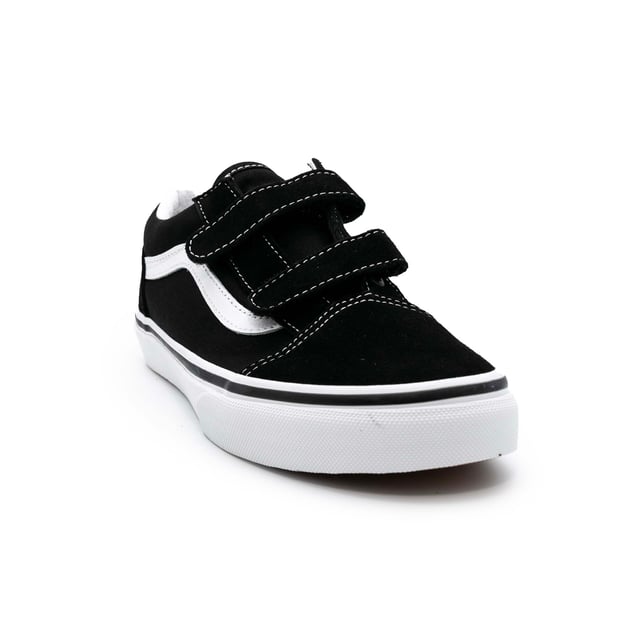 Spezifikationen: Ikonischer Sneaker für Kinder, neu aufgelegt mit Streifenverschluss, Wildledereinsätzen und klassischer Waffelsohle Obermaterial: Synthetisches Material, Wildleder Schnürung: Streifen Sohlenart: Flache Sohle mit Logo Nummeriert: EU