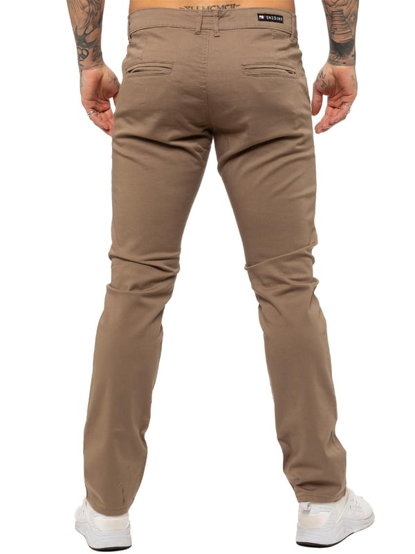 Enzo Jeans Chino Slim Fit de Stretch para Hombre Beis - Main Image