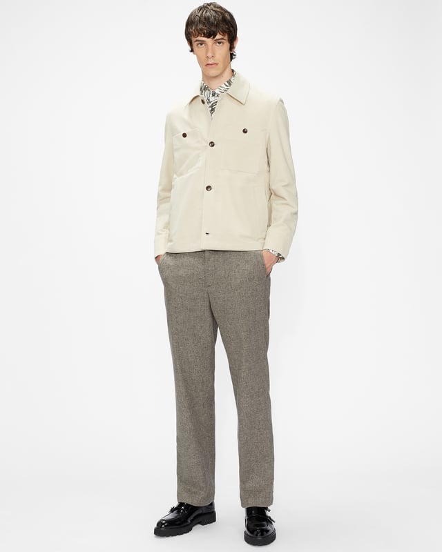 Ted Baker Shuttle Leyden Fit Flannel Trousers, Chocolate Brown