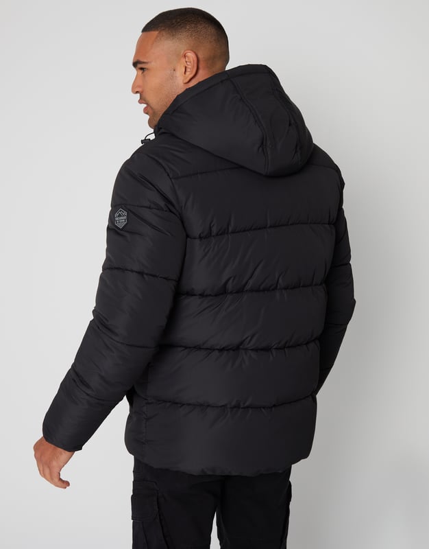 Black Charleston Showerproof Double Layer Puffer Jacket