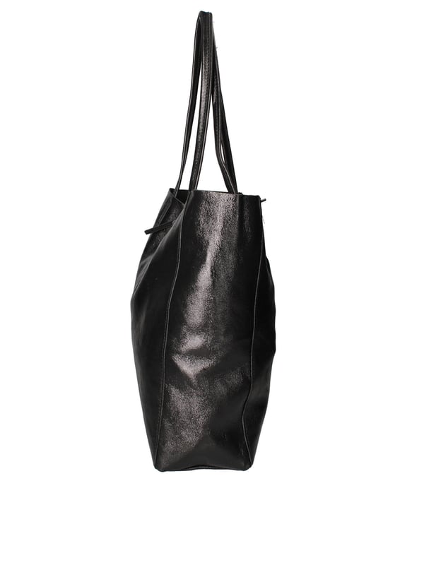 Damen-Shopper-Tasche mit Leder-Kordelzugverschluss. eine mit Reißverschluss-Innentaschen. fehlende Außentaschen. fehlender Schultergurt. Ledergriff. ein Innenfach.  Außenmaterial. Gefüttert mit 70 % Baumwolle, innen 30 % Polyester. Maße: 40x36x11 cm. Hergestellt in Italien