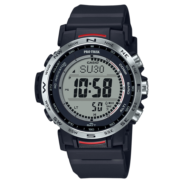 This Casio Protrek Digital Watch for Men is the perfect timepiece to wear or to gift. It's Black 40 mm Round case combined with the comfortable Black Plastic watch band will ensure you enjoy this stunning timepiece without any compromise. Operated by a high quality Quartz movement and water resistant to 10 bars, your watch will keep ticking. This sporty and trendy watch is a perfect gift for New Year, birthday,valentine's day and so on. This Digital watch has a Calendar function: Day-Date , Solar Powered , Radio Controlled , Stop Watch , Altimeter and Alarm High quality 21 cm length and 22 mm width Black Plastic strap with a Buckle Case diameter: 40 mm,case thickness: 13 mm, case colour: Black and dial colour: LCD