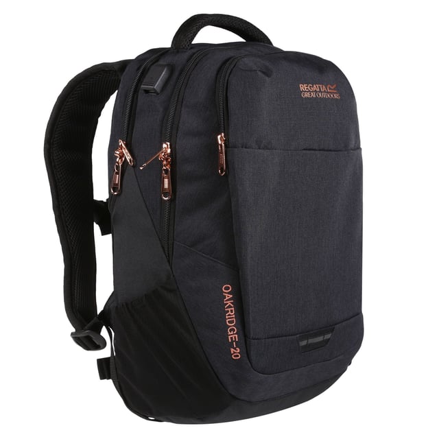 Fabric Technology: Hardwearing. Anti-Theft Zips, Breathable Mesh Panel, Carry Handle, Daisy Chain Webbing, Front Zipper Pocket, Laptop Pocket, USB Connector, Vented Shoulder Straps, Walking Pole Holders, Webbing Stripes, Zip Pullers. Capacity: 20L. 45 x 25 x18 cm