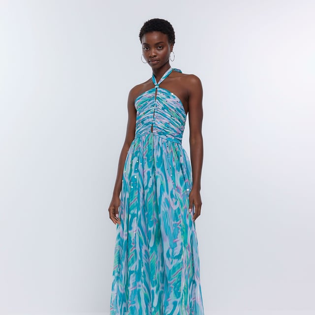 River island blue maxi dress clearance