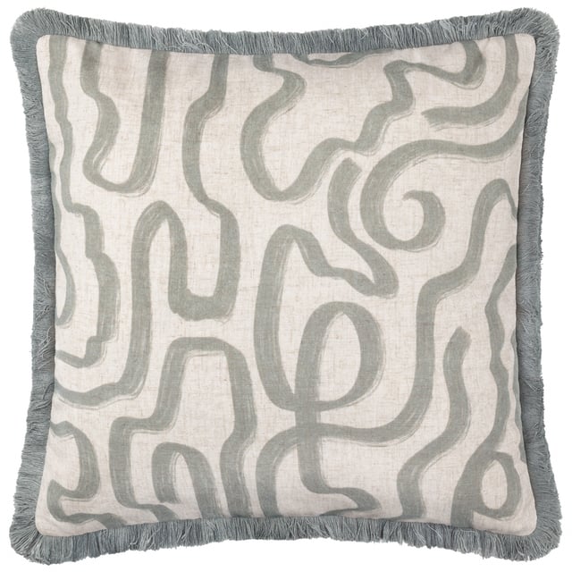 Add a touch of modern elegance to your living space with the Lina Abstract Printed Cushion. Its intricate abstract brushstroke design, paired with a reversible inverted pattern, creates a visually striking addition to your décor. The soft, versatile tones and textured linen blend fabric invite a natural, relaxed charm into any room, effortlessly blending with your style. Framed by a delicate fringed trim, this cushion doesn’t just embellish your home but elevates it.