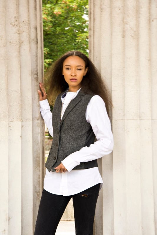 Grey Waistcoat Ladies Tweed Waistcoat Womens Tweed 1920s