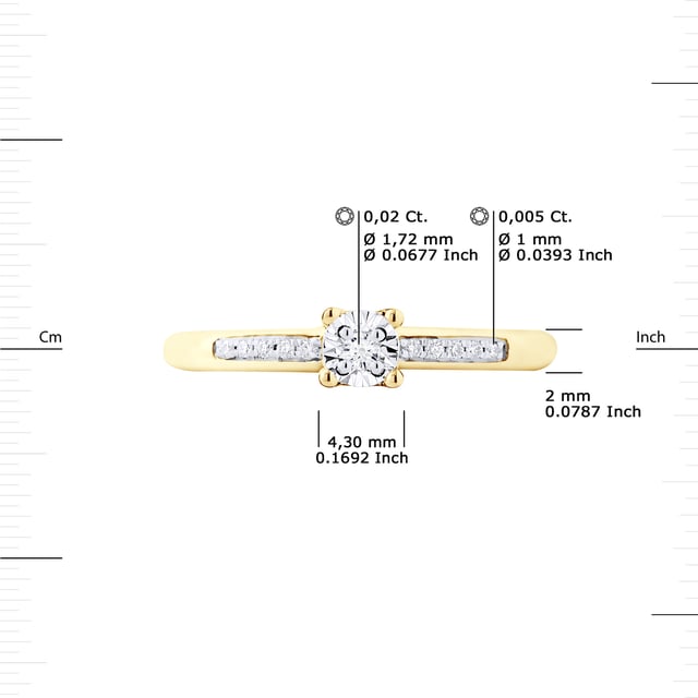 Solitaire Diamond 0,07 Cts illusion 1 Ct stödda klor 4 - Diamant Central Cts 0,020 (1 x 0,020 cts) - Ring House (10 x 0,005 Cts) - Kvalitet HSI (färg H - Kvalitet Si1) - Uppsättning med Illusion 1 Ct - Diameter anledning Central 6,5 mm - Gulguldsmycken 375 tusendelar - Finns från storlek 48 till storlek 60 - 2 års garanti mot tillverkningsfel - Levereras i ett juvelfodral med ett äkthetsintyg och en internationell garanti - Alla våra juveler tillverkas i Frankrike.