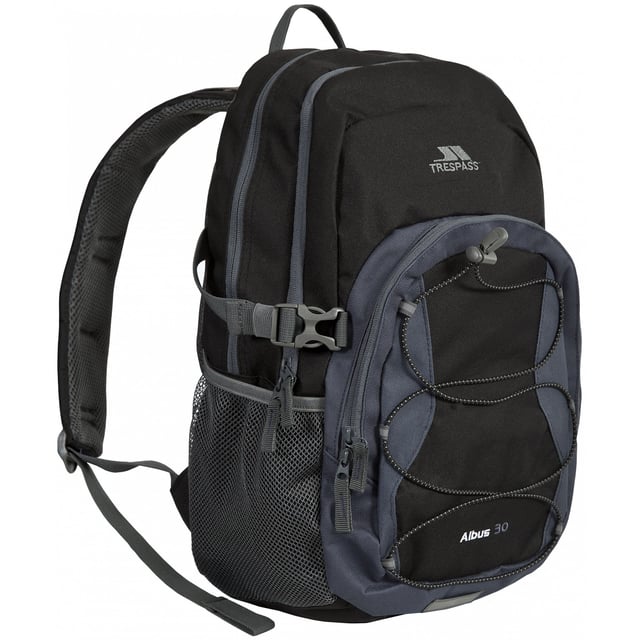 30 liter verstelbare rugzak. Multifunctionele. 3 ritssluitingen. Interne zakken. Interne sleutelhanger. 600D Polyester. Afmetingen: 30cm x 15,5cm x 47cm.