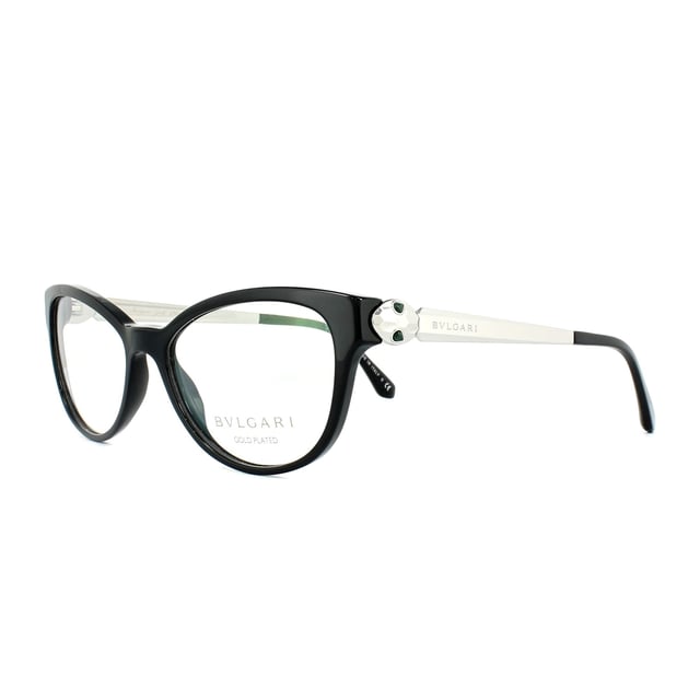 Bvlgari 4137kb 5190 glasses have a black frame and are made of metal and plastic. They have a cat eye shape and are designed for women.