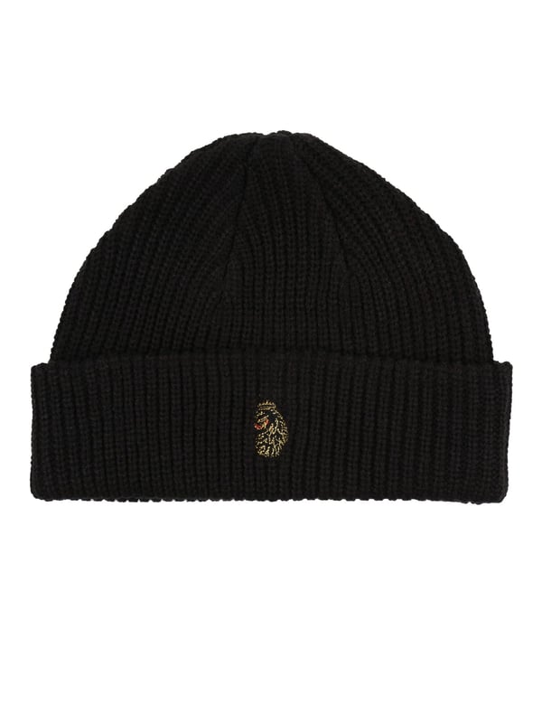 This beanie from LUKE is crafted from a ultra-soft knit in a ribbed construction that guarantees a secure fit and locks in heat. It features a fold-over cuff complete with the brand's iconic lion head embroidery at the front. 