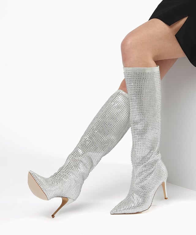 Dune LADIES SPARKLY SPARKLY Embellished Knee High Boots