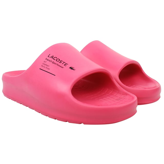 The Lacoste Serve Slide 2.0 223 2 CFA Women's Pink Sliders are a stylish and comfortable option for casual wear, poolside relaxation, or beach outings. With a sleek design and a soft pink colorway, these sliders bring a touch of elegance to your everyday look.
Â 
Key Features:
Ergonomic Footbed: 

Contoured for superior comfort and support, making them perfect for all-day wear.


Durable Synthetic Strap: 

Features the iconic Lacoste crocodile logo embossed for a chic and recognizable touch.


Slip-On Design: 

Offers easy on-and-off wear, ideal for quick outings or relaxed settings.


Textured Rubber Outsole: 

Provides excellent grip and stability on both wet and dry surfaces, ensuring safety in various environments.


Lightweight Construction: 

Minimizes fatigue, allowing for extended comfort during wear.


Water-Resistant Materials: 

Suitable for pool, shower, or beach settings, designed to withstand water exposure without compromising quality.


Soft Pink Colorway: 

A feminine and versatile shade that complements casual, summer, or athleisure outfits.


Â 
The Lacoste Serve Slide 2.0 223 2 CFA Women's Pink Sliders are the perfect combination of functionality and style, making them a go-to choice for relaxed, everyday wear or sunny getaways.
Â 
Â 
Â 