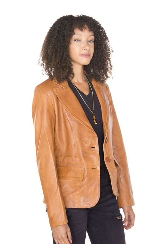 Outfit Braune Lederjacke Damen Kaufe Noora Damen-Jacke Aus