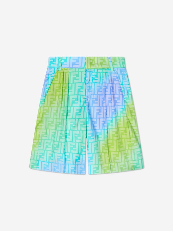 Introducing Fendi's latest novelty ‚Äì the Boys Metaverse Bermuda Shorts in Multicolour. A quintessential summer delight, the shorts combine style, comfort and high-quality Italian craftsmanship. Key features include: Expertly Crafted in Italy: High-end design meets durability which prolongs wear. Vivacious Prints: The colourful and playful design makes for a unique statement piece, ensuring your boy stands out in style. Luxurious Comfort: Made with top-grade materials, these shorts provide unmatched comfort for all of your child's summer adventures. Revamp your Boys wardrobe: Treat your child with Fendi's Boys Metaverse Bermuda Shorts and bring a multicoloured splash of style and luxury! Order now!